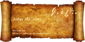 Jehn Áron névjegykártya