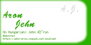 aron jehn business card